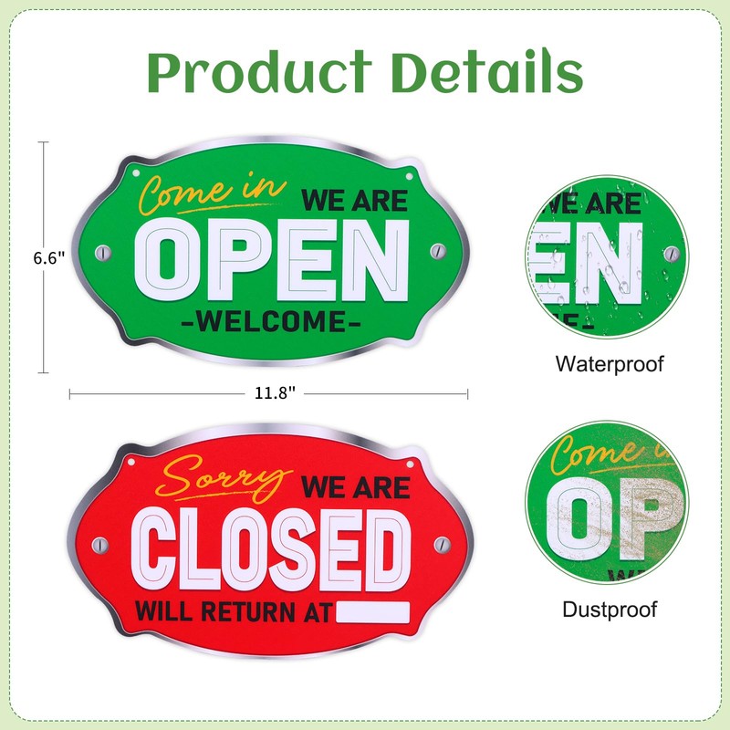 PETCEE Close Open Sign for Business - 11.8"x6.6" Closed Open