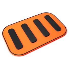 Footrest Compatible with Citroën AMI - Driver's Footrest - Car Interior Accessories - Foot Protector Left Side Orange and Black - Installation No Drilling Required