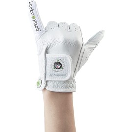 Nice Shot “Lucky B Club” Ladies Premium White Cabretta Leather Golf Glove Left Hand - Medium