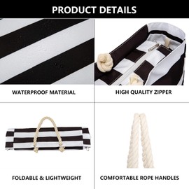 KUAK Beach Bag, Large Beach Bags for Women Waterproof Sandproof Beach Tote Bag with Zipper and Pockets for Pool Family