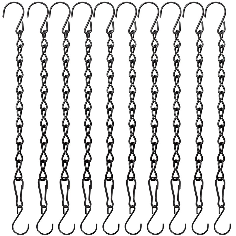 YINGFENG 10 Pack 9.5 Inch Black Hanging Chains, Garden Plant
