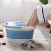 Foldable Portable Foot Spa with Lid, Acupressure Foot Massager (Hylong) Blue