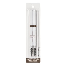 e.l.f. Instant Brow Lift Pencil 2-Pack, Dual-Ended Precision Eyebrow Pencil For Defining Brows, Vegan & Cruelty-Free, Neutral Brown, 2 Pencils