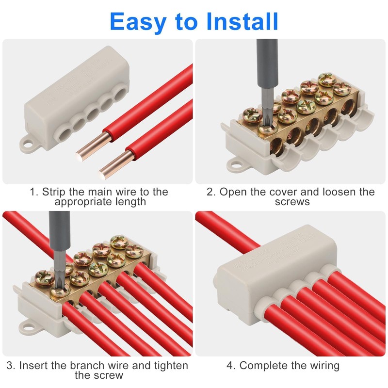 Linkstyle 6PCS 6 AWG Wire Connector Nut Kit, 80A 14-6
