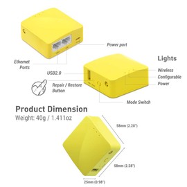 GL.iNet GL-MT300N-V2(Mango) Portable Mini Travel Wireless Pocket VPN WiFi Router - Access Point/Extender/WDS | OpenWrt | 2 x Ethernet Ports | OpenVPN/Wireguard VPN | USB 2.0 | 128MB RAM