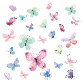 Little Deco DL653 Wall Sticker Wall Sticker 26 Butterflies Wall Decoration Children's Room Playroom Bedroom Living Room Hallway Bathroom Toilet Nursery
