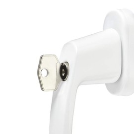 SOTECH Window Handle Lockable (Keyed Alike Keyed) with 45° Grid 28 x 151 x 62 mm White Aluminium Includes 2 Keys Window Lock Door Lock