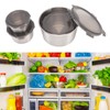 4Pcs Stainless Steel Preservation Box Large Capacity Round Food Storage