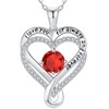 Mkhhy S925 Heart Necklace for Women Birthstone Jewelry for Wife