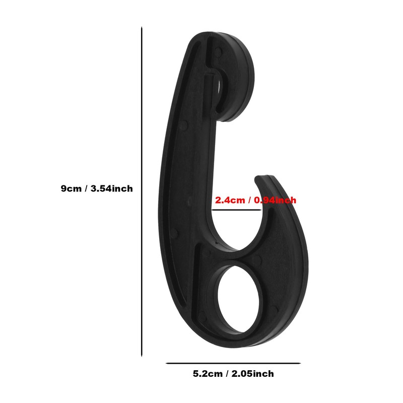 Be In Your Mind 10PCS Black Plastic Hook PVC Car