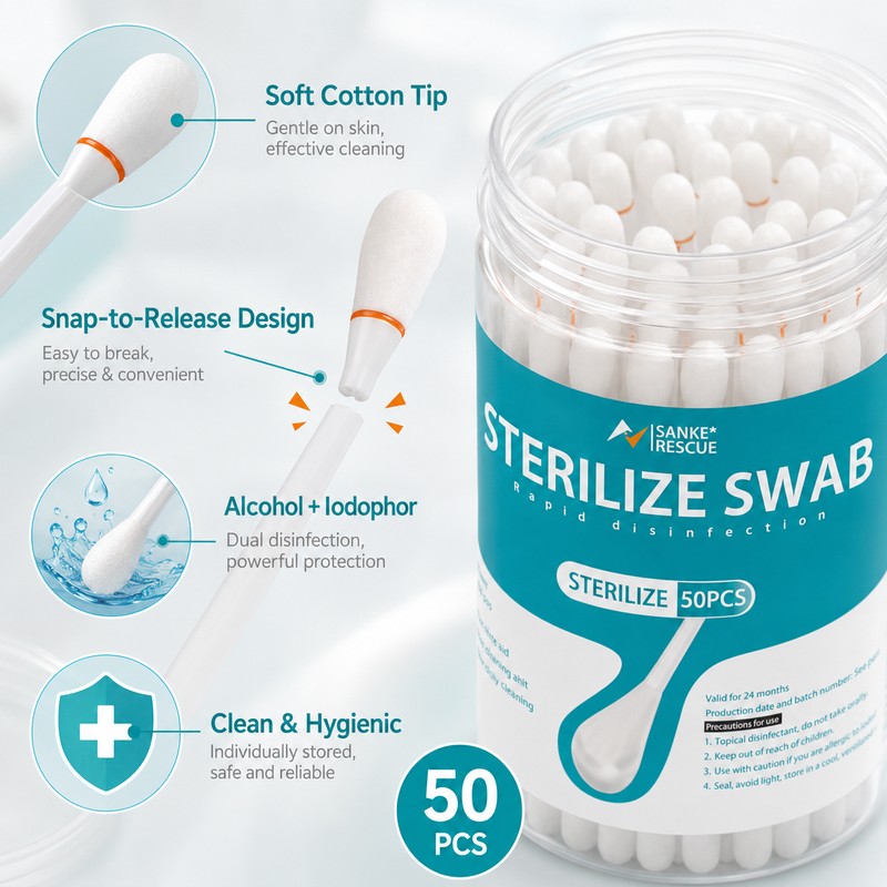 Iodophor Cotton Swabs for First Aid Kits – Individually Wrapped