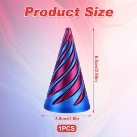 Cone Pass Through Sculpture, Blue Purple Pass Through Fidget Toys Mini Fidget Toys Impossible Cone Impossible Pyramid Pass Through Sculpture Spiral Cone Fidget 3D Printed Toys for Gifts