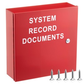 MorningRo System Record Documents Enclosure, Red, Left-hinged Door