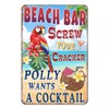 Beach Bar Tin Sign Screw The Cracker Polly Wants a