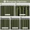 Short Blackout Curtains 52" W x 36" L, Olive Green