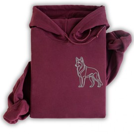 siviwonder Hoodie Schäferhund Deutscher gestickt Hund wählbare Stickerei kuschelig Stickerei personalisiert K9 Farbe Burgundy, Größe M