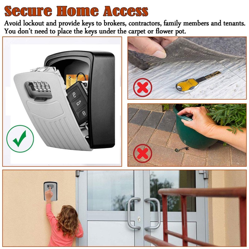 Extra Large Key Storage Security Lock,V-Resourcing Sturdy Wall Mounted Outdoor,