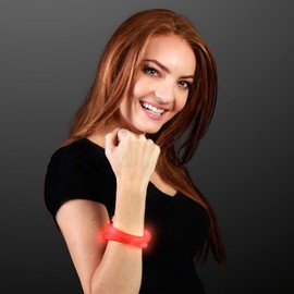 Red Flashing LED Light Up Wrap Around Tube Bracelet