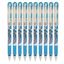SmoothFlow Ballpoint Pens, BLUE, Fine Point (0.7mm), Pack of 10, Smooth Ball Pens, Soft Grip, Ideal for School Office Home Use, iZOFAX Black Ball Pen