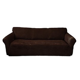 Nouvelle Legende® Furniture Slipcover Stretch Suede Sofa Brown