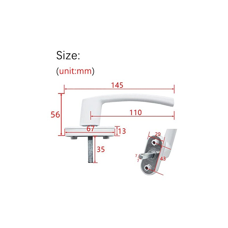 Hsthe Sea 2 x Aluminium Window Handle with Locking Pin