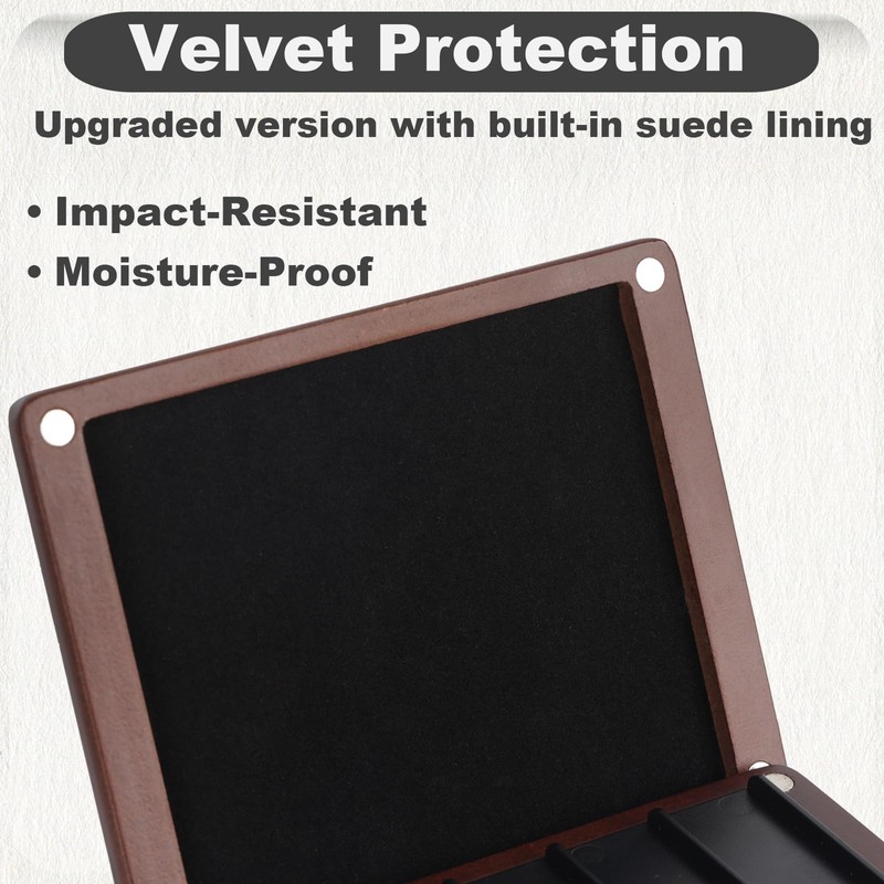 Kmise Wooden Reed Case with Magnetic Closure, Dual-Sided Storage Design,