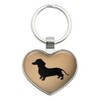 Dachshund Wiener Dog Keychain Heart Love Metal Key Chain Ring