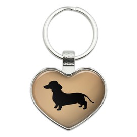 Dachshund Wiener Dog Keychain Heart Love Metal Key Chain Ring