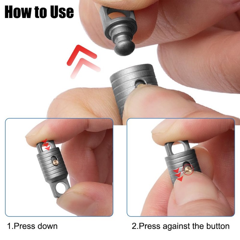 DONGKER Titanium Double-Sided Key Holder, Removable Key Ring, Rotatable Titanium