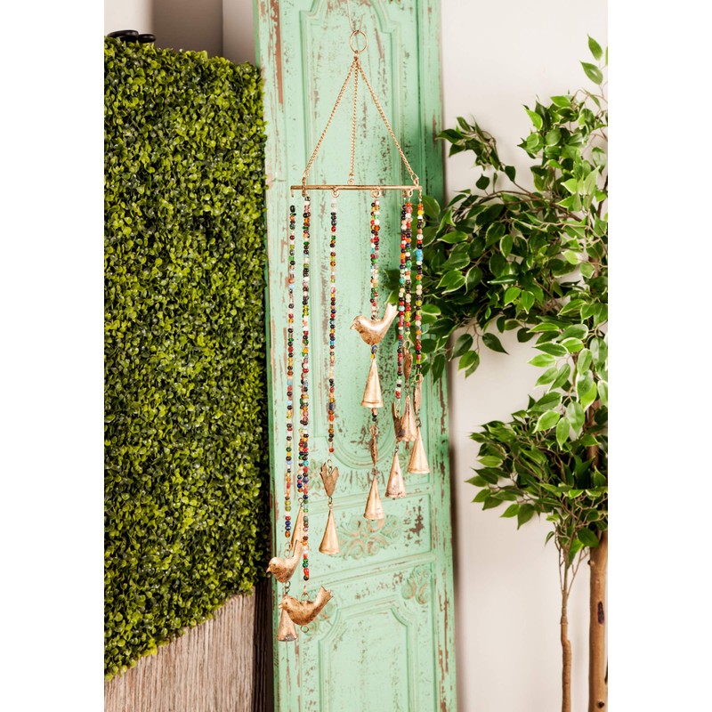 Deco 79 41456 Windchime, 7" W x 26" H, Gold