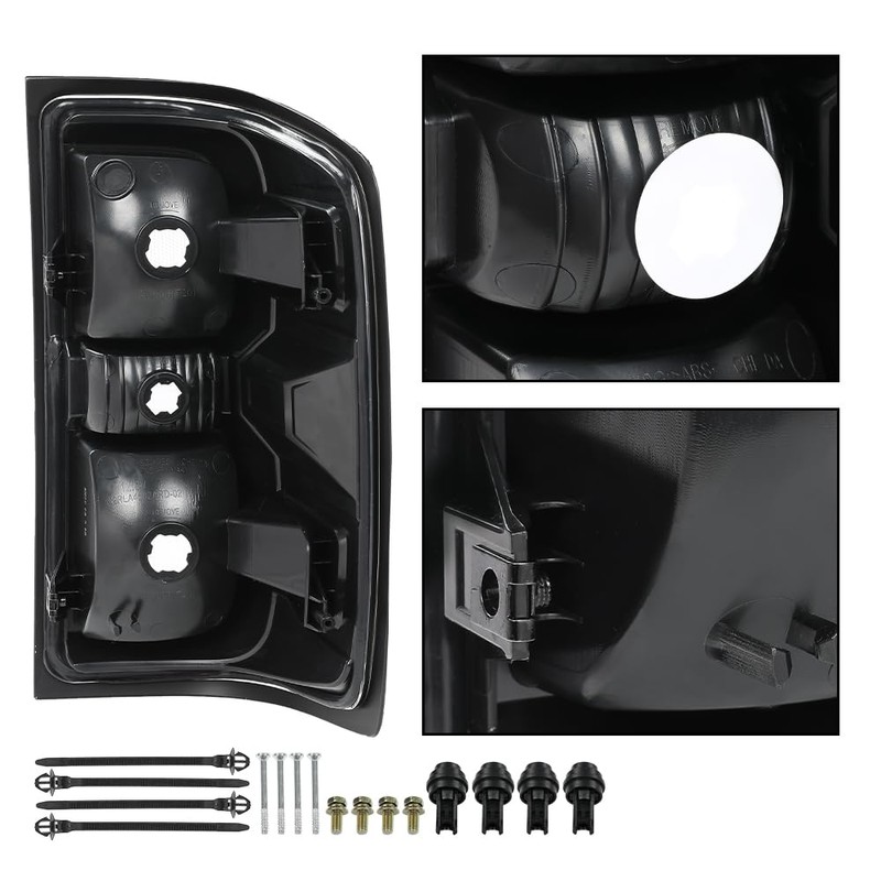 G-PLUS Tail Lights w/Bulbs Compatible with Chevy Silverado 1500 2014-2018/Fit