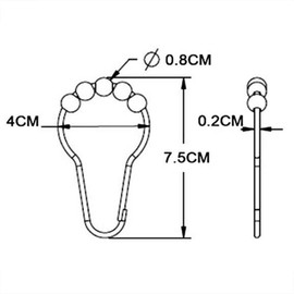 A- LIFE Shower Curtain Rings Curtain Ring Hooks Curtain Hooks 20-Piece Set Sliding Rings Firmly Fixed