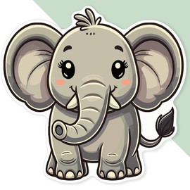 Extra Large 460mm 'Cute Elephant' Permanent Sticker Decal for Cars/Windows/Bins/Walls (DW00131015)