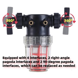 Aimela 3/4''1/2''hose barb filter, sedimentation filter accessories for inlet water of pressure washer (304 stainless steel, with 40 mesh and 100 mesh filter screens)