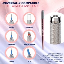 Microblading Supplies Pink Light Manual Tattoo Eyebrow Pens For Permanent Makeup Supplies | Durable Aluminum Pen With Lock-Pin Tech & Ergonomic Grip | Shape Brows, Fuller & Lush