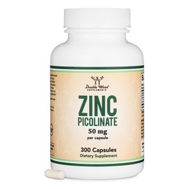 Zinc Picolinate 50mg, 300 Capsules (Immune Support) Non-GMO, Gluten Free (300 Day Supply) by Double Wood Supplements