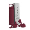 OMNIA NUTRIENTS Vacuum Insulated Stainless Steel Water Bottle, 2 Lids