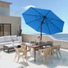 PatioKingdom Auto-Tilt 9FT Patio Umbrella Outdoor with 8 Sturdy Fiberglass