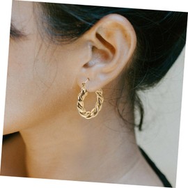 COLLBATH Real Gold Electroplated Earrings Twist Style Hoop Earrings for Women Fashion Jewelry for Girls