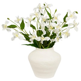 Melorca&Guilla Artificial Flowers for Decoration, 3Pcs 31inch White Iris Fake Flowers,Faux Flowers for Vase,Faux Floral Stems for Wedding Party Kitchen Home Decorations (3, Iris)