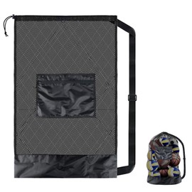 YanBous Ball Net Bag, Ball Net Football, Football Net, Football Balls Sack, Ball Net 15 Balls, Holds 8-15 Balls, Multifunctional Sports Mesh Bag with Drawstring, Shoulder Strap, Ball Net