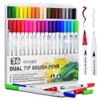 PACETAP 36 Colors Coloring Markers, Dual Tip Markers Brush Pen with 0.4mm Fine Liner Tip and Bold Highlighter Brush, Kids Coloring Brush for Adult Coloring Books,Calligraphy Drawing,DIY Card