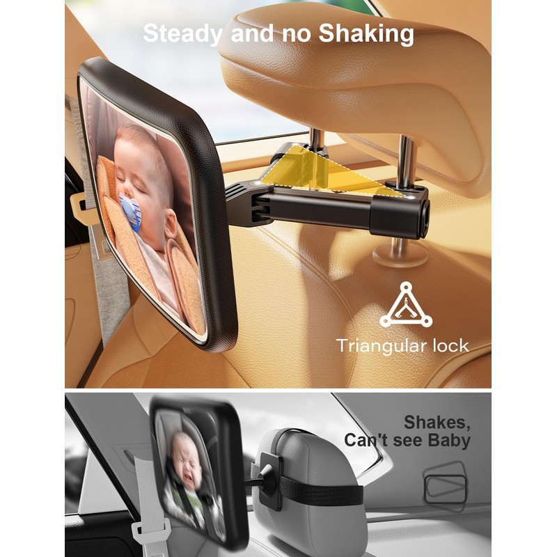 TAZENI Baby Car Mirror With Light for Baby Rechargeable Baby