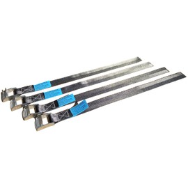 4 x Universal Clamping Lock Lashing Straps 40 cm Length e.g. for Camping Roof Luggage & Bicycle Carrier - Made in Germany