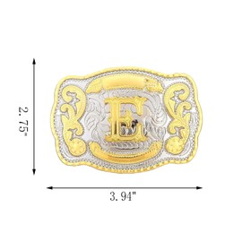 xinqida Fashion Cowboy Belt Buckles for Men Initial Letters A to Z Western Belt Buckle,Gold