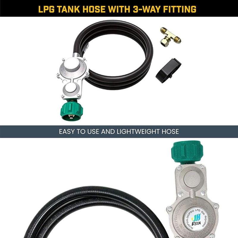 Firman 1810 LPG Tank Hose with 3-Way Fitting, Integrated Regulator,