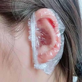 FineGood Disposable Ear Caps, 100 Pieces, Ear Covers, Bathing, Hair Dying, Hair Color, Perm Cap, Ear Protection, One Size Fits Most, Unisex, For Hair Dying, Salon, Commercial Use, Beauty Salon, Beauty