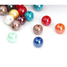 200 Round AB Multicolor Acrylic Beads 10mm Diameter with 1.9mm Hole