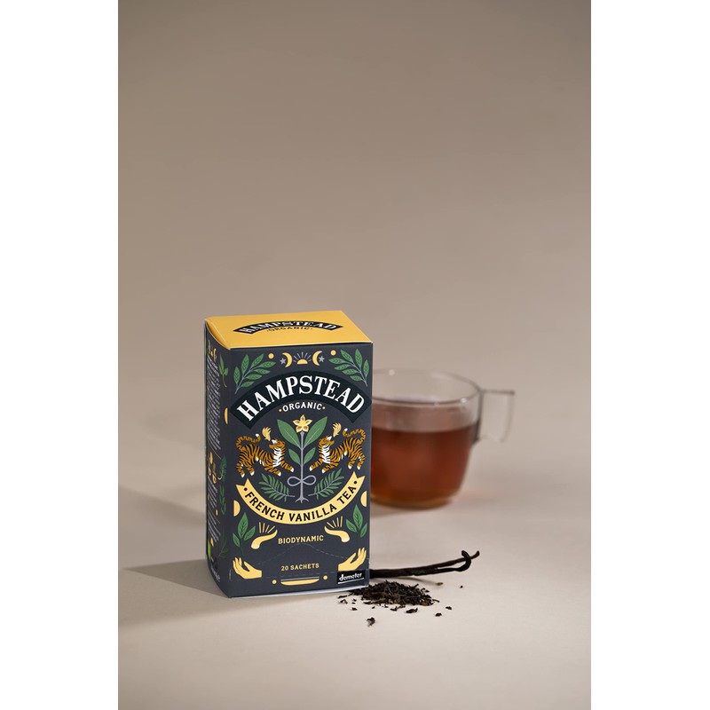 Hampstead Organic French Vanilla Tea Sachets (Pack of 4, Total