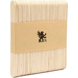 H&S Jumbo Lollipop Sticks Wood Lolly Pop Sticks Wooden Popsicle Craft Sticks 80 pcs - Lolly Sticks Jumbo - Ice Lolly Wooden Sticks - Jumbo Lollipop Sticks - Craft Lollipop Sticks Wooden Lolly Sticks